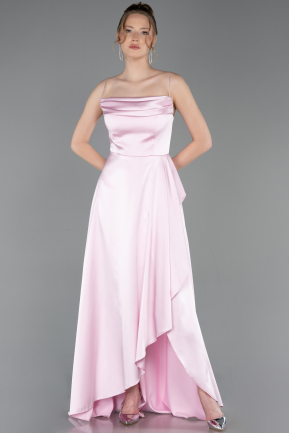 Abschlusskleid Lang Satin Puder ABU6130