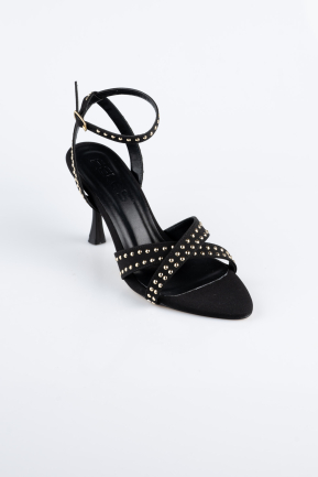 Party-Schuhe Steinbesetzt Schwarz AB2118