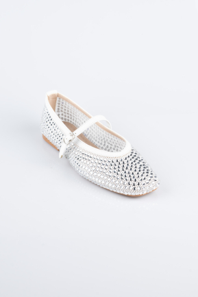 Party-Schuhe Steinbesetzt Weiß AB2120