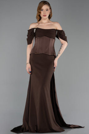 Abendkleid Lang Braun ABU6167