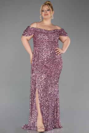 Puder Abendkleid İn Übergröße Lang ABU5232