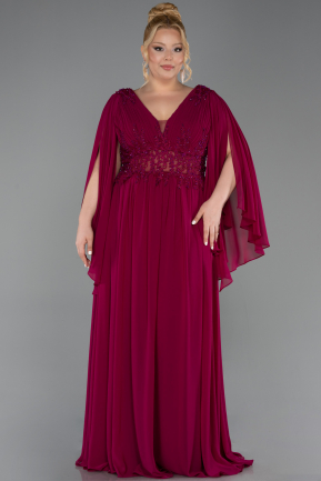 Kirschrot Abendgarderobe İn Großen Größen Chiffon Lang ABU4638