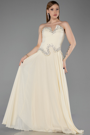 Abendkleid Lang Chiffon Gelb ABU6188