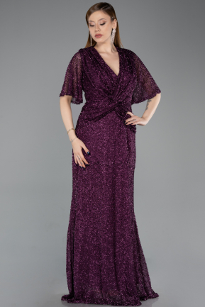 Violette Abendkleid İn Übergröße Lang ABU4542
