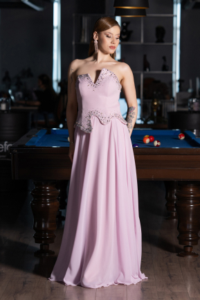 Abendkleid Lang Chiffon Puder ABU6188