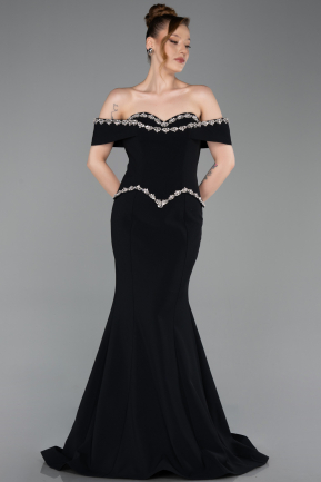 Abendkleid in Übergröße Lang Schwarz ABU6199