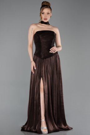 Braun Abschlusskleid Chiffon Lang ABU5957