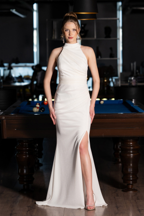 Weiß Abendkleid Lang ABU6083