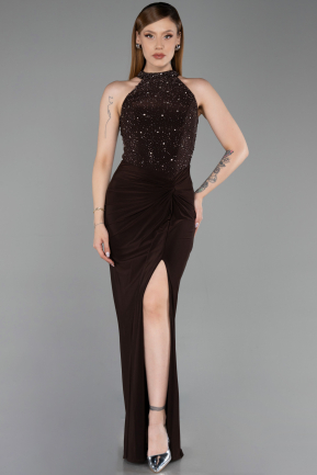Abschlusskleid Lang Braun ABU6215