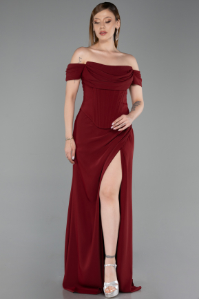 Abschlusskleid Lang Weinrot ABU6216