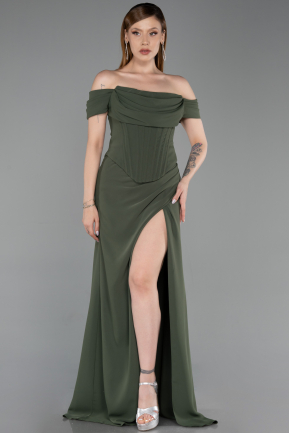 Abschlusskleid Lang Khaki ABU6216