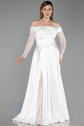 Standesamtkleid Lang Weiß ABU6219
