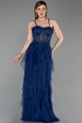 Abendkleid Lang Marineblau ABU6245