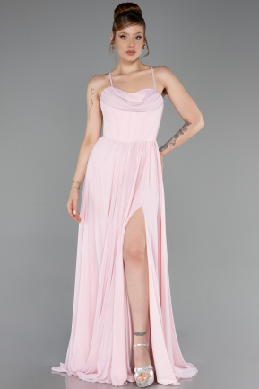 Abschlusskleid Lang Chiffon Puder ABU6223