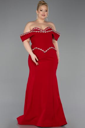 Abendkleid in Übergröße Lang Rot ABU6199