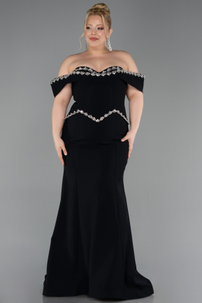 Abendkleid in Übergröße Lang Schwarz ABU6199