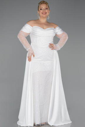 Abendkleid in Übergröße Perlenbesetzt Lang ABU6093