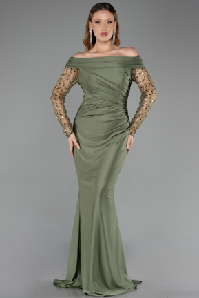 Abendkleid Lang Khaki ABU6273