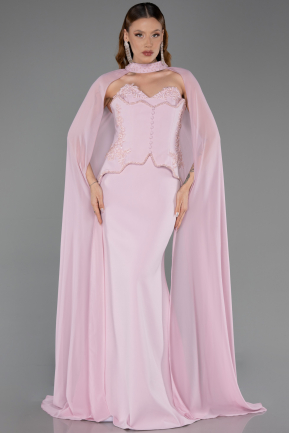 Abendkleid im Meerjungfrau-Stil Lang Puder ABU6255