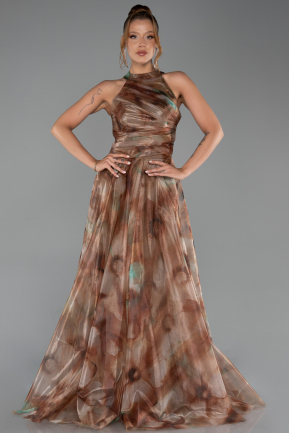 Abendkleid Lang Khaki ABU6294