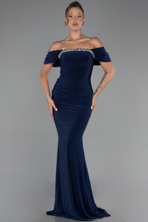 Abendkleid Lang Marineblau ABU6324