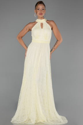 Abendkleid Lang Spitze Gelb ABU6313