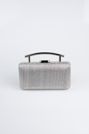 Abendtasche Laserschnitt Platin SH857