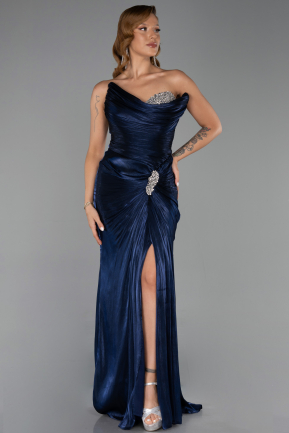 Abendkleid Lang Chiffon Marineblau ABU6336