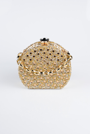 Gold Abendtasche Steinbesetzt SH854