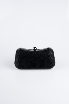 Abendtasche Gemustert Schwarz KC249