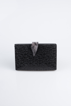 Abendtasche Gemustert Schwarz KC713