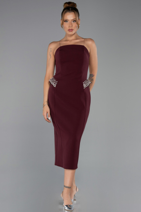 Partykleid Midi Weinrot ABK2664
