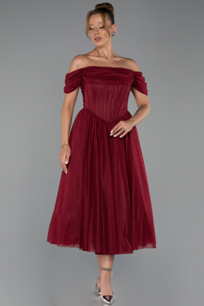 Partykleid Midi Weinrot ABK2665