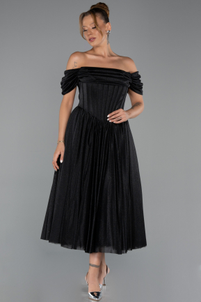 Partykleid Midi Schwarz ABK2665