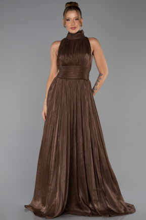 Abendkleid Lang Chiffon Braun ABU6352
