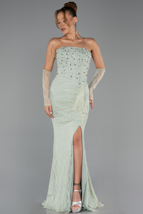 Abendkleid Lang Spitze Minzgrün ABU6355
