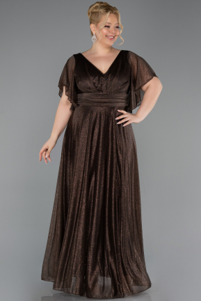 Abendkleid in Übergröße Lang Braun ABU5323