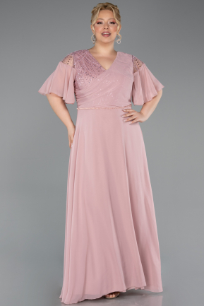 Abendgarderobe in Großen Größen Lang Chiffon Puder ABU6340