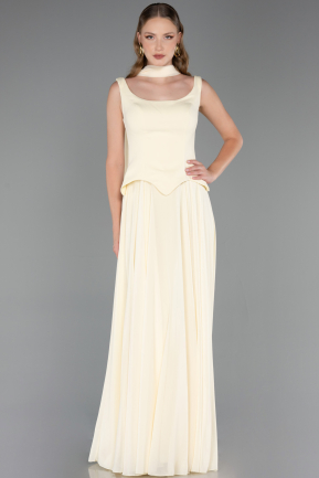 Abschlusskleid Lang Chiffon Gelb ABU6369