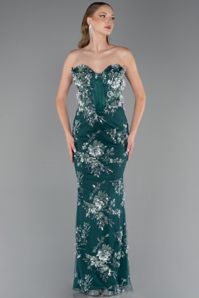 Abendkleid Lang Smaragdgrün ABU6299