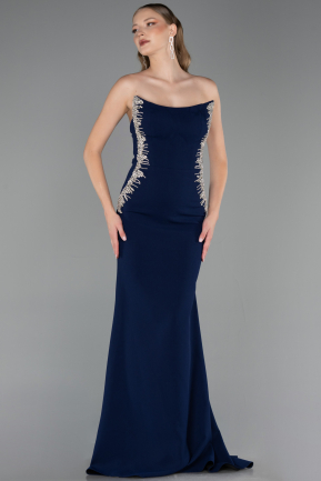 Abendkleid Lang Marineblau ABU6374