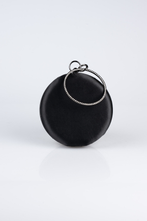 Abendtasche Satin Schwarz SH841