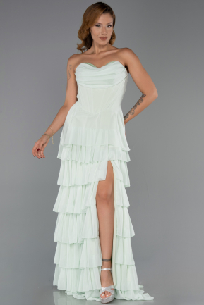 Abschlusskleid Lang Chiffon Minzgrün ABU6397