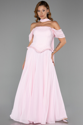 Abendkleid Lang Chiffon Puder ABU6400