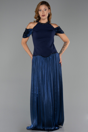 Abendkleid Lang Chiffon Marineblau ABU6402