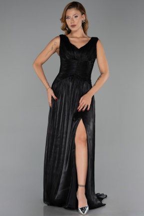 Abendkleid Lang Chiffon Schwarz ABU6403