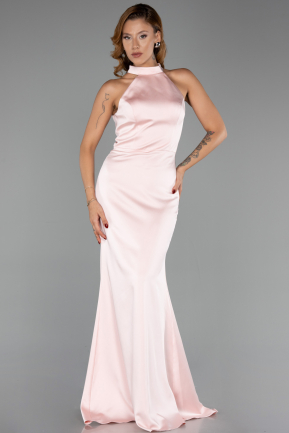 Abschlusskleid Lang Satin Puder ABU6406