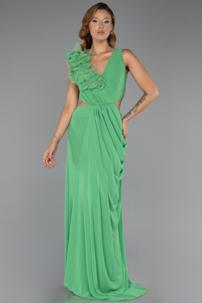Abschlusskleid Lang Chiffon Grün ABU6354