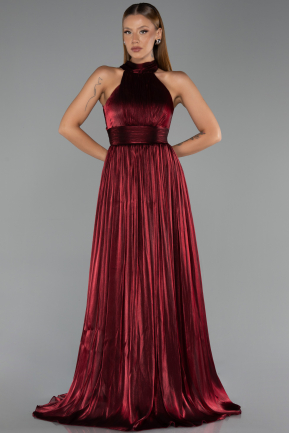 Abschlusskleid Lang Chiffon Weinrot ABU6428