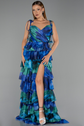 Abendkleid Lang Sächsischblau ABU6430
